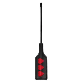 12 Inch Shots Toys Black Leather Small Heart Bondage Crop
