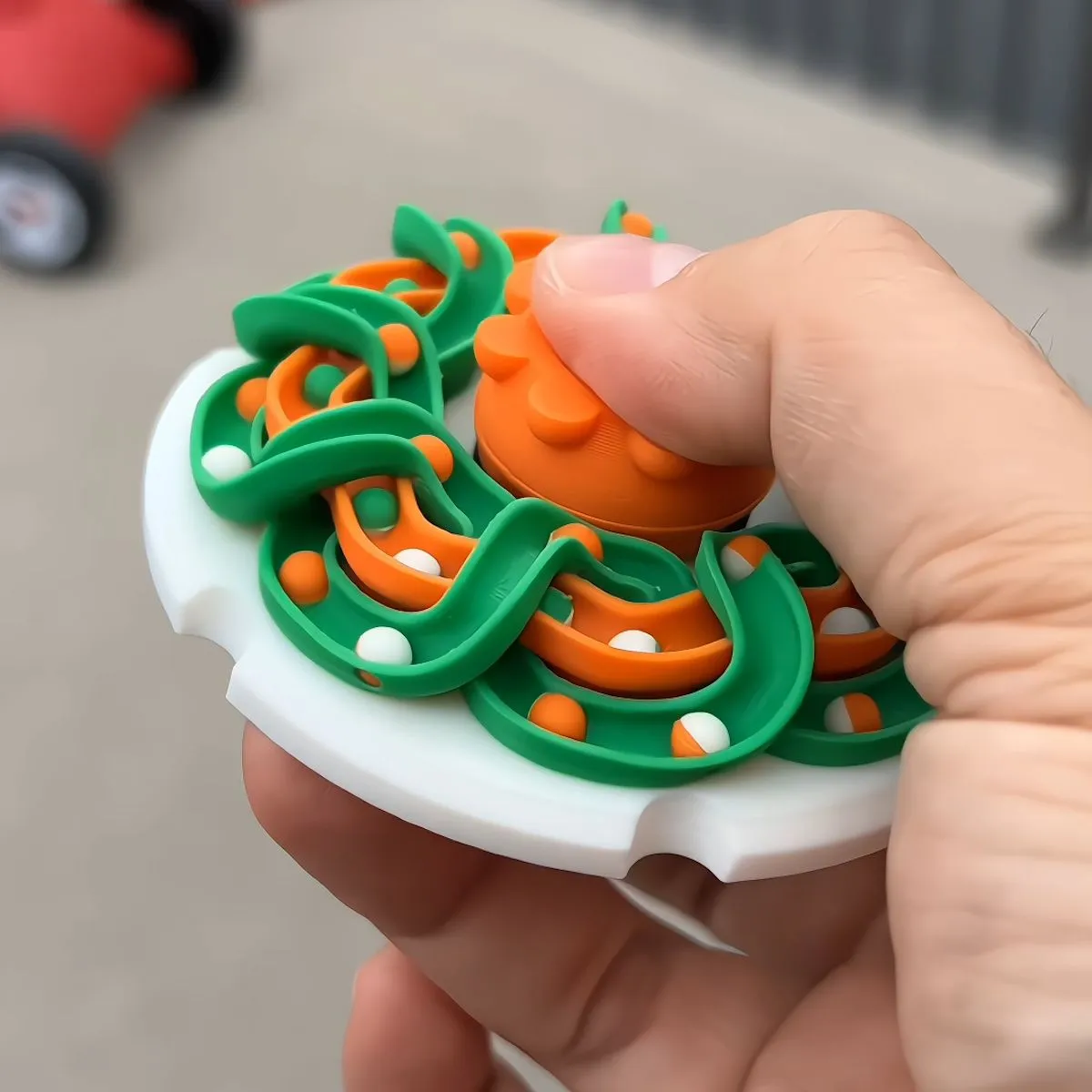 3D Printed Fidget Spinner Rolling Balls Visual Effect
