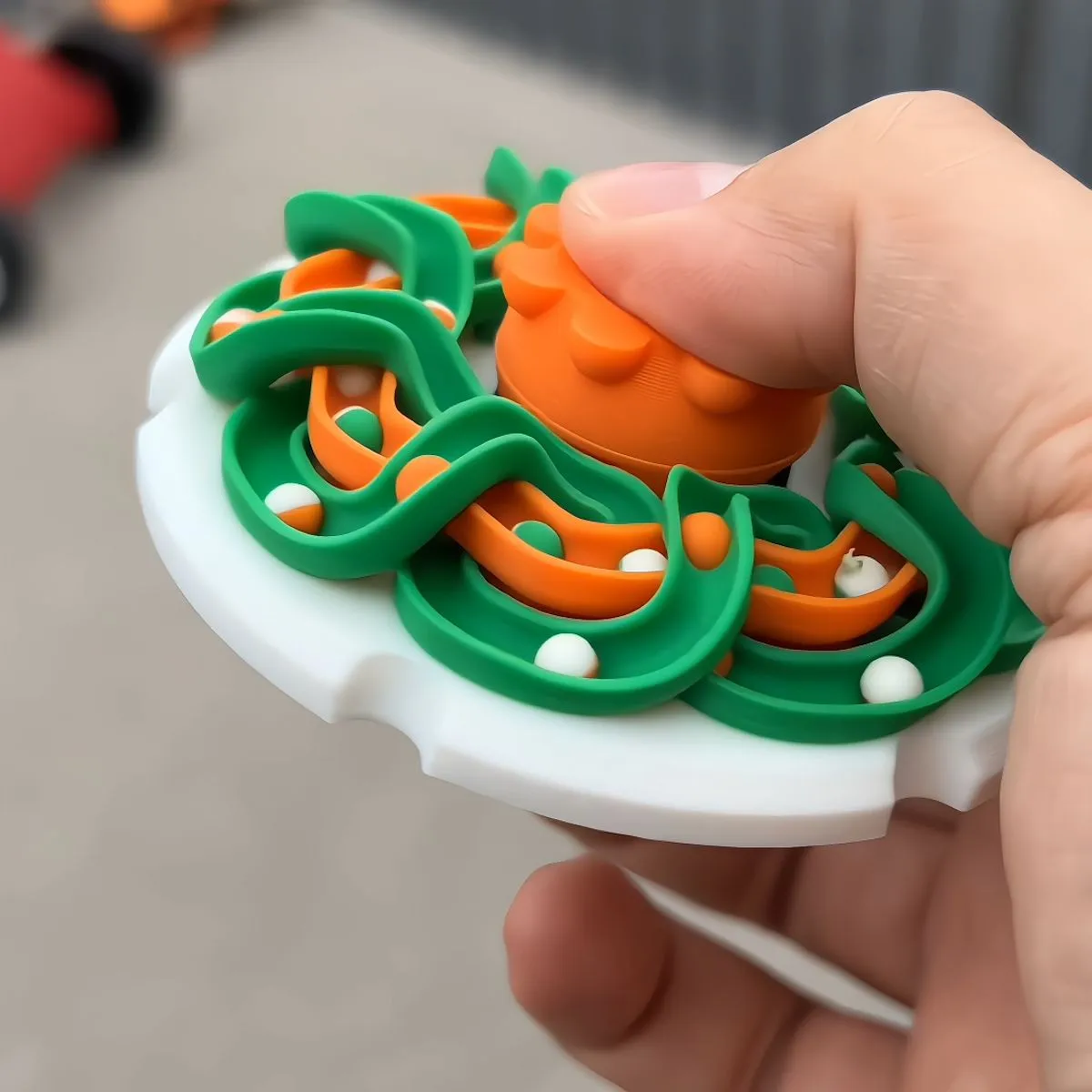 3D Printed Fidget Spinner Rolling Balls Visual Effect
