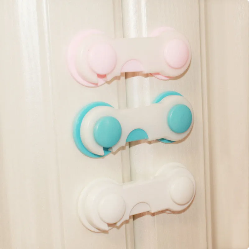 4 Pcs Children Drawer Cupboard Refrigerator Door Desk Plastic Protection Locking Baby Kids Straps Safety Cabinet Locks