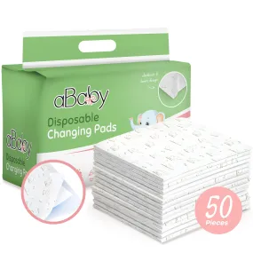 Ababy Disposable Changing Pads for Baby (50 Pack) Super Soft and Ultra Absorbent Baby Changing Pad - Leak Proof Diaper Changing Pads for Stress-Free Baby Diaper Changes