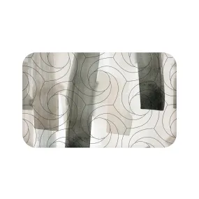 Abstract Bath Mat | Watercolor Beige White