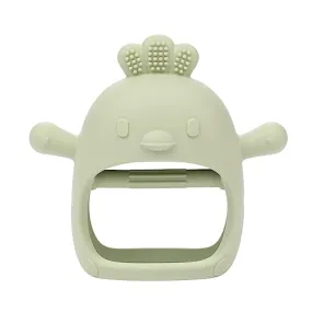 AIXMEET Silicone Baby Teething Toys, chick Baby Teether Toy for 3  Months, Baby Chew Toys for Sucking Needs, Never Drop Baby Mitten Teether for Soothing Teething Pain Relief, Easy Clean (Green)
