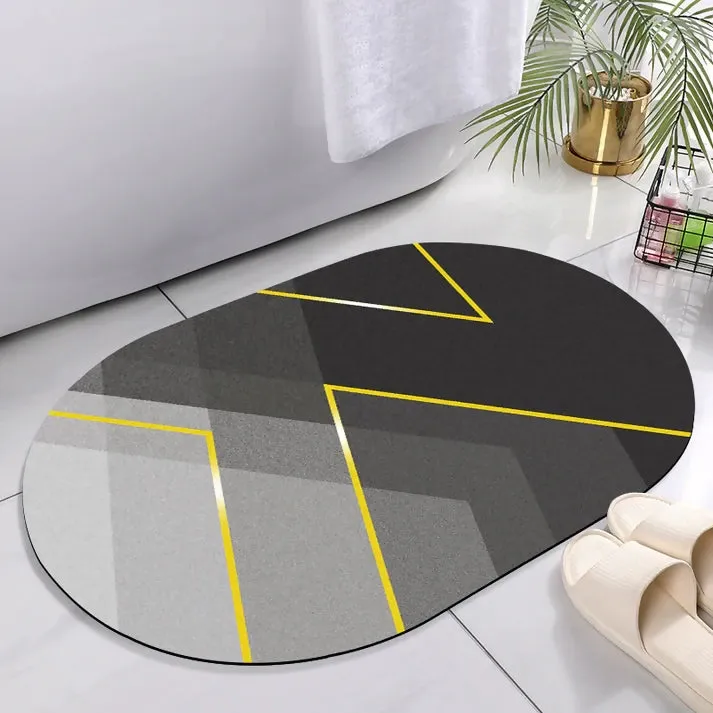 Anti-Skid Rubber Bath Mat(5739)-Grey Galaxy