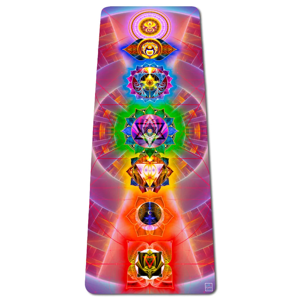 AUS Chakra Yoga Mat | Natural | Best Hot Yoga Mat | 7 Chakras