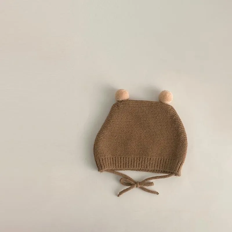 Autumn and winter super cute lace-up ear protection cap 15.3-17.7 inches