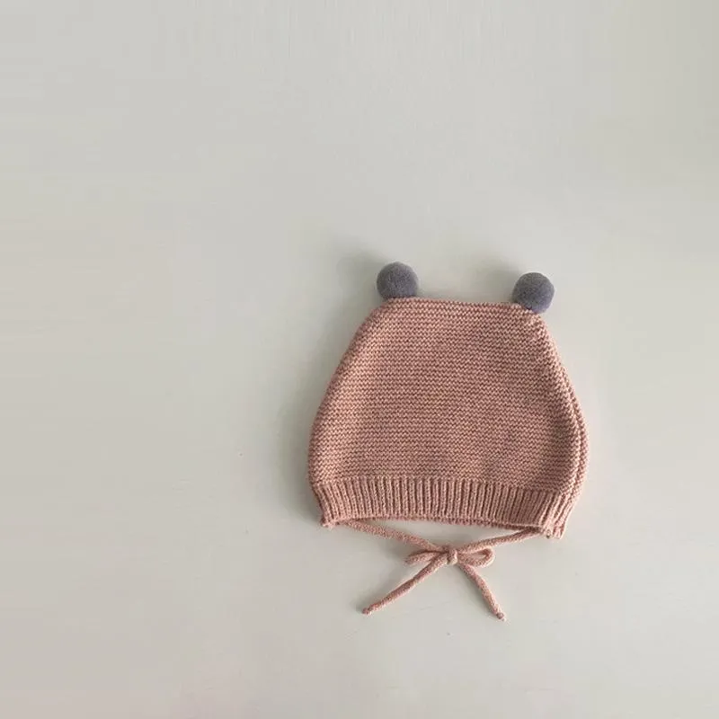 Autumn and winter super cute lace-up ear protection cap 15.3-17.7 inches
