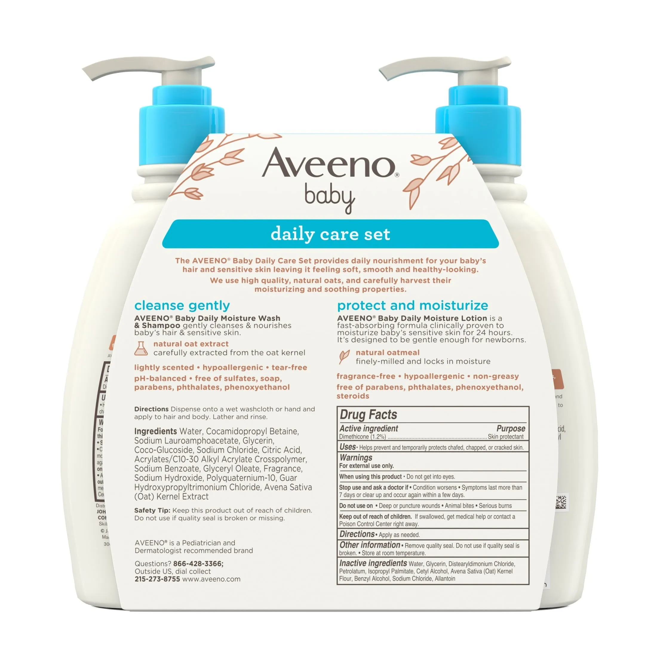 Aveeno Baby Daily Care Gift Set, Baby Wash & Shampoo & Lotion, 2 Items