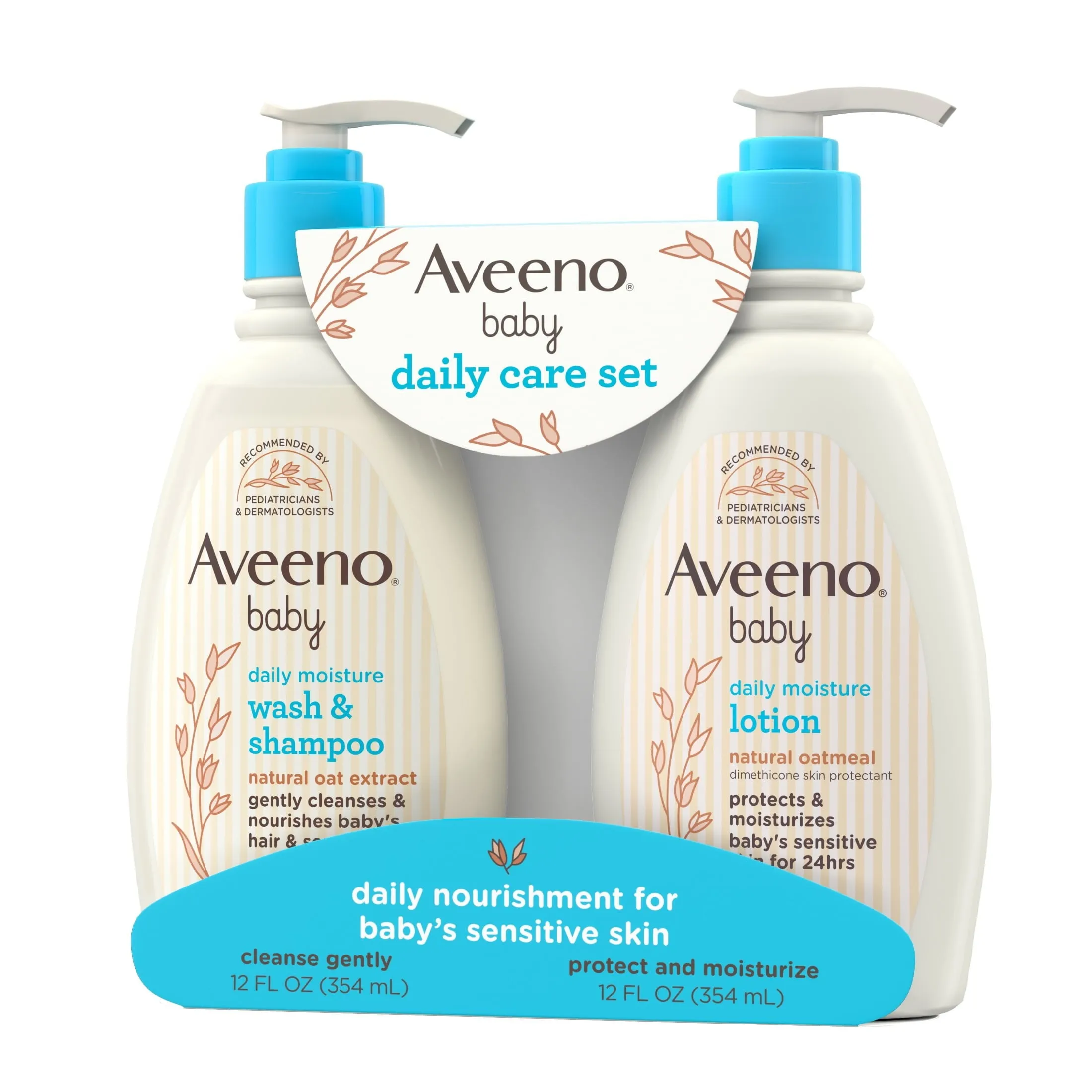 Aveeno Baby Daily Care Gift Set, Baby Wash & Shampoo & Lotion, 2 Items