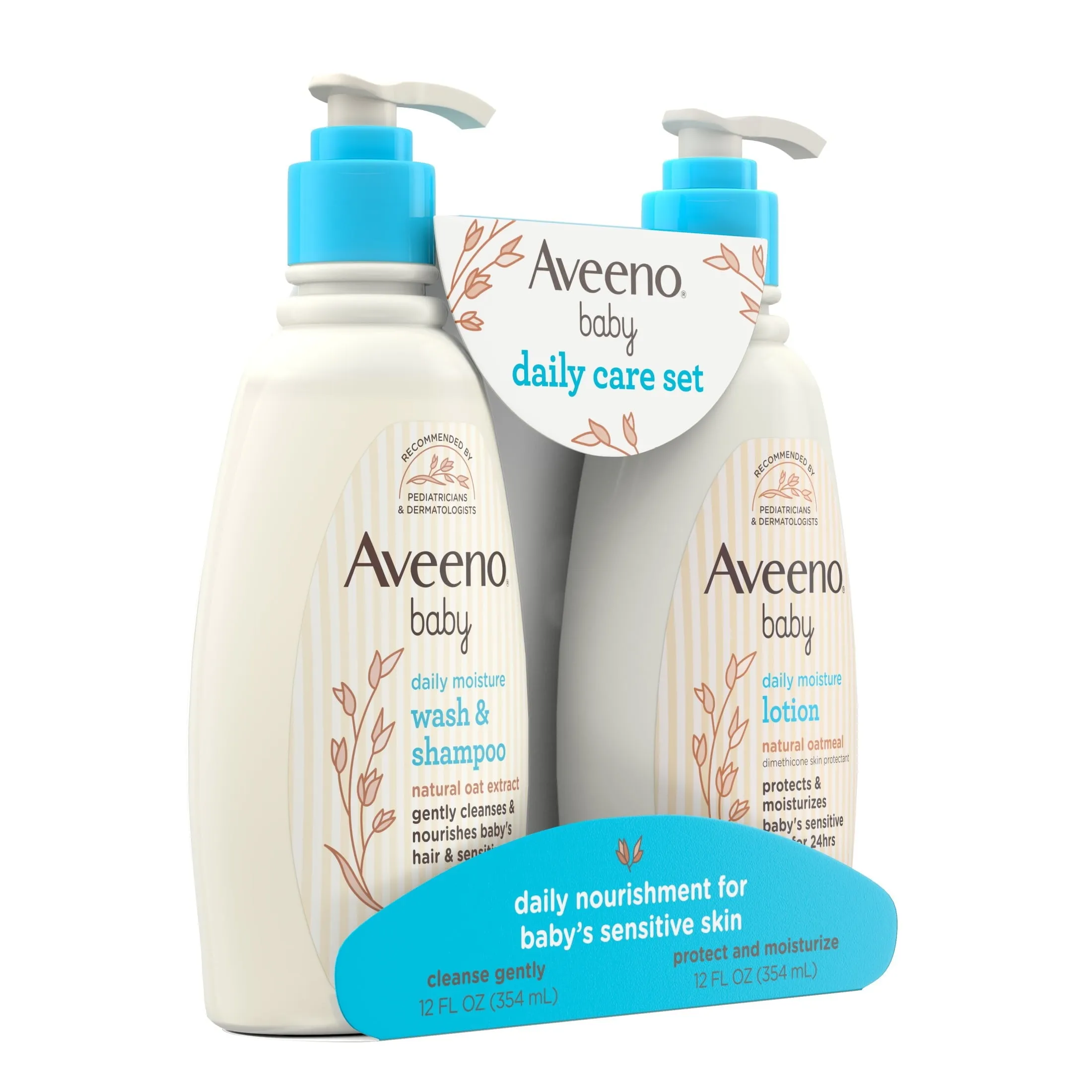 Aveeno Baby Daily Care Gift Set, Baby Wash & Shampoo & Lotion, 2 Items
