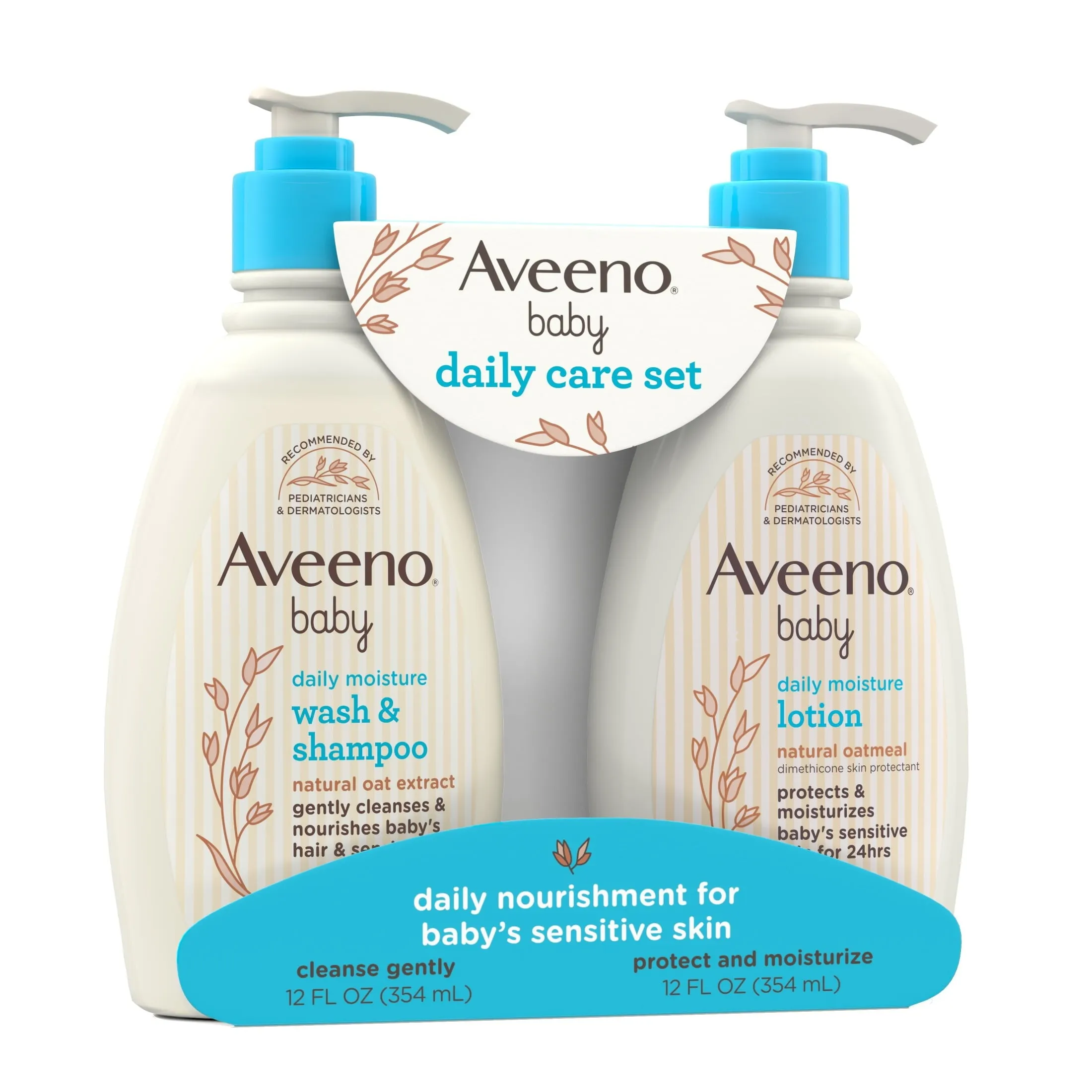 Aveeno Baby Daily Care Gift Set, Baby Wash & Shampoo & Lotion, 2 Items