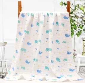 Baby Blanket - Baby Whale Print