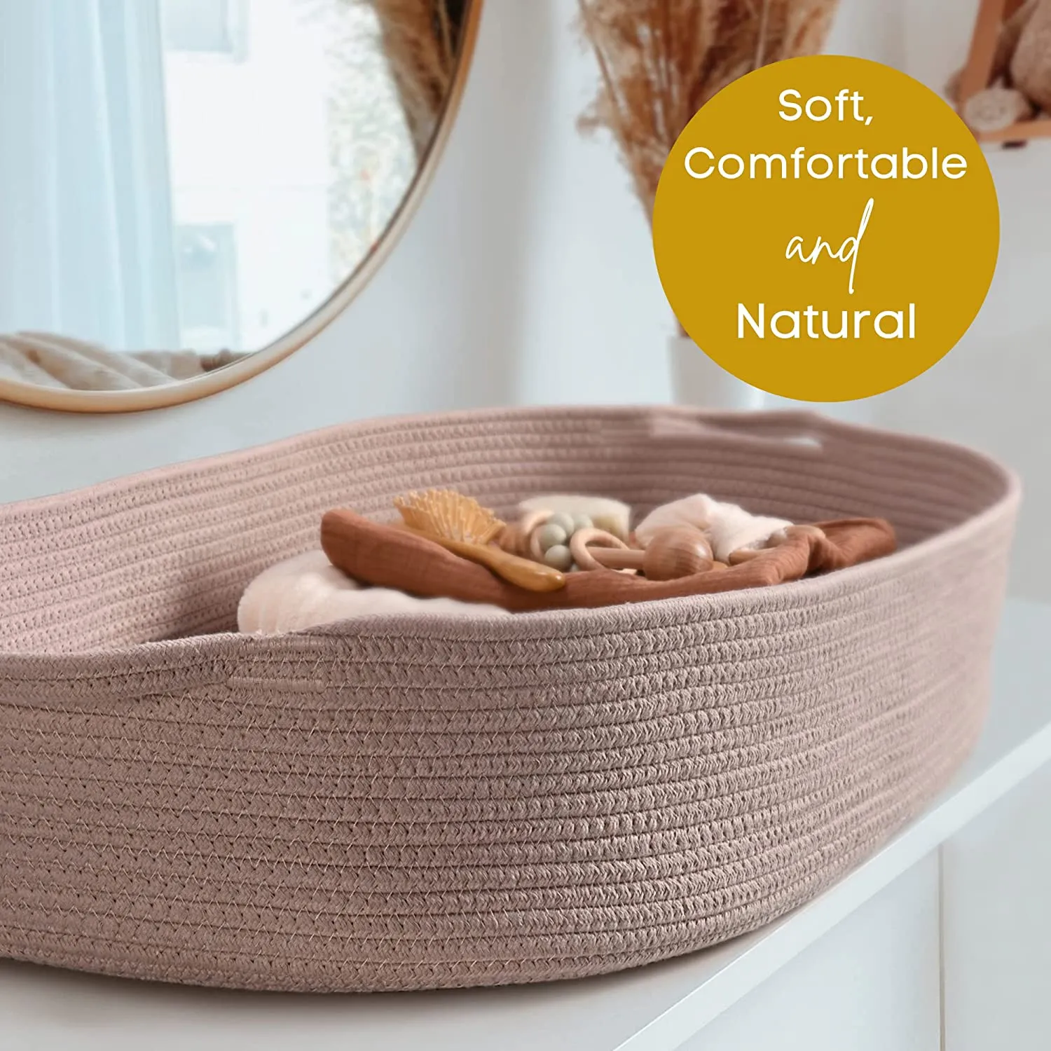 Baby Changing Basket -Dusty Pink