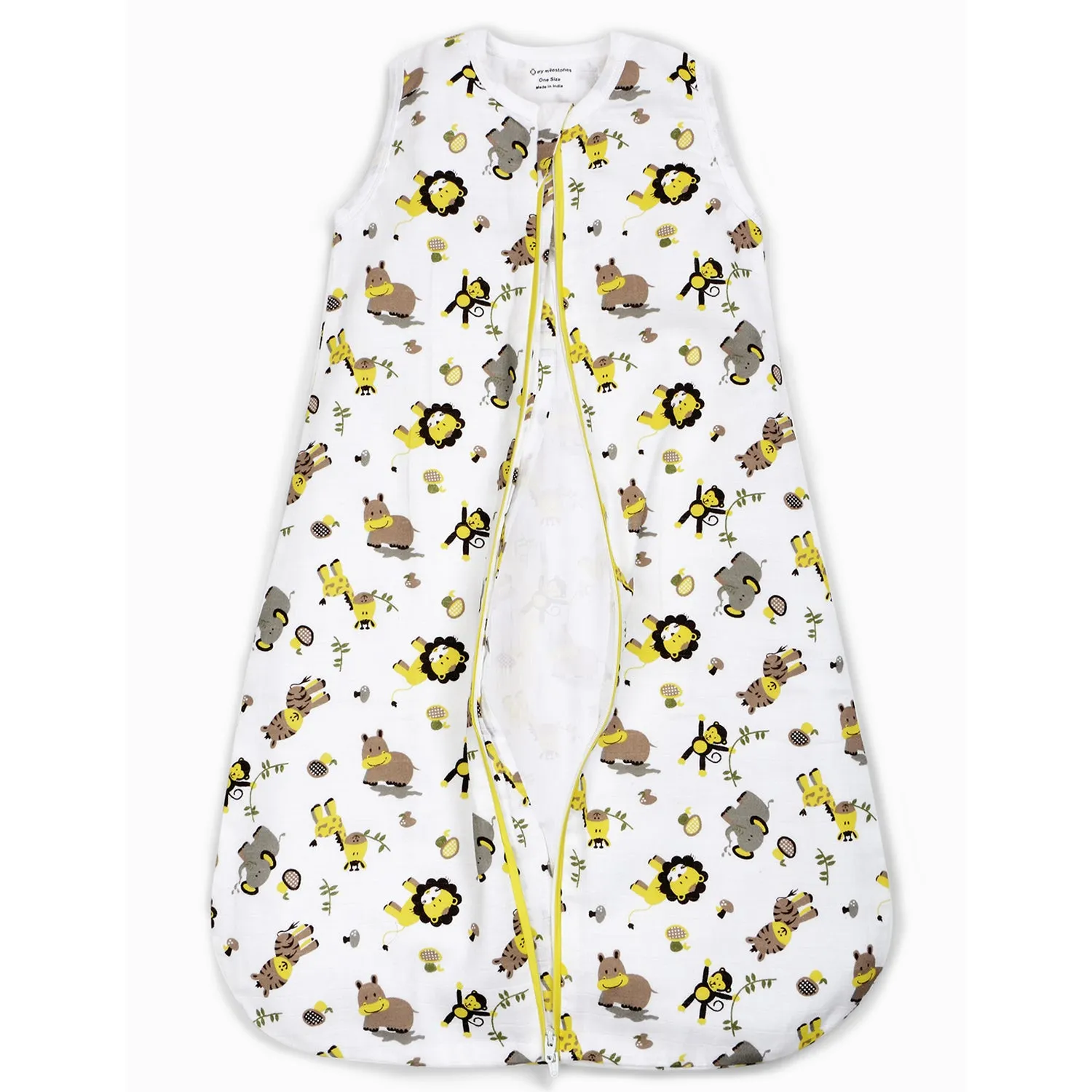 Baby Sleep Sack - Muslin - Zoo Yellow
