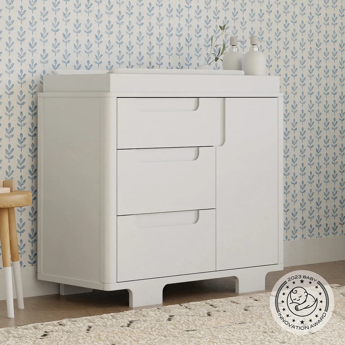 Babyletto Yuzu 3-Drawer Changer Dresser, KD w/Removable Changing Tray - White