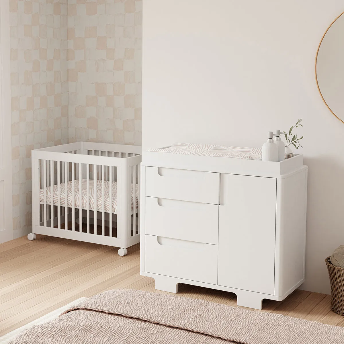 Babyletto Yuzu 3-Drawer Changer Dresser, KD w/Removable Changing Tray - White