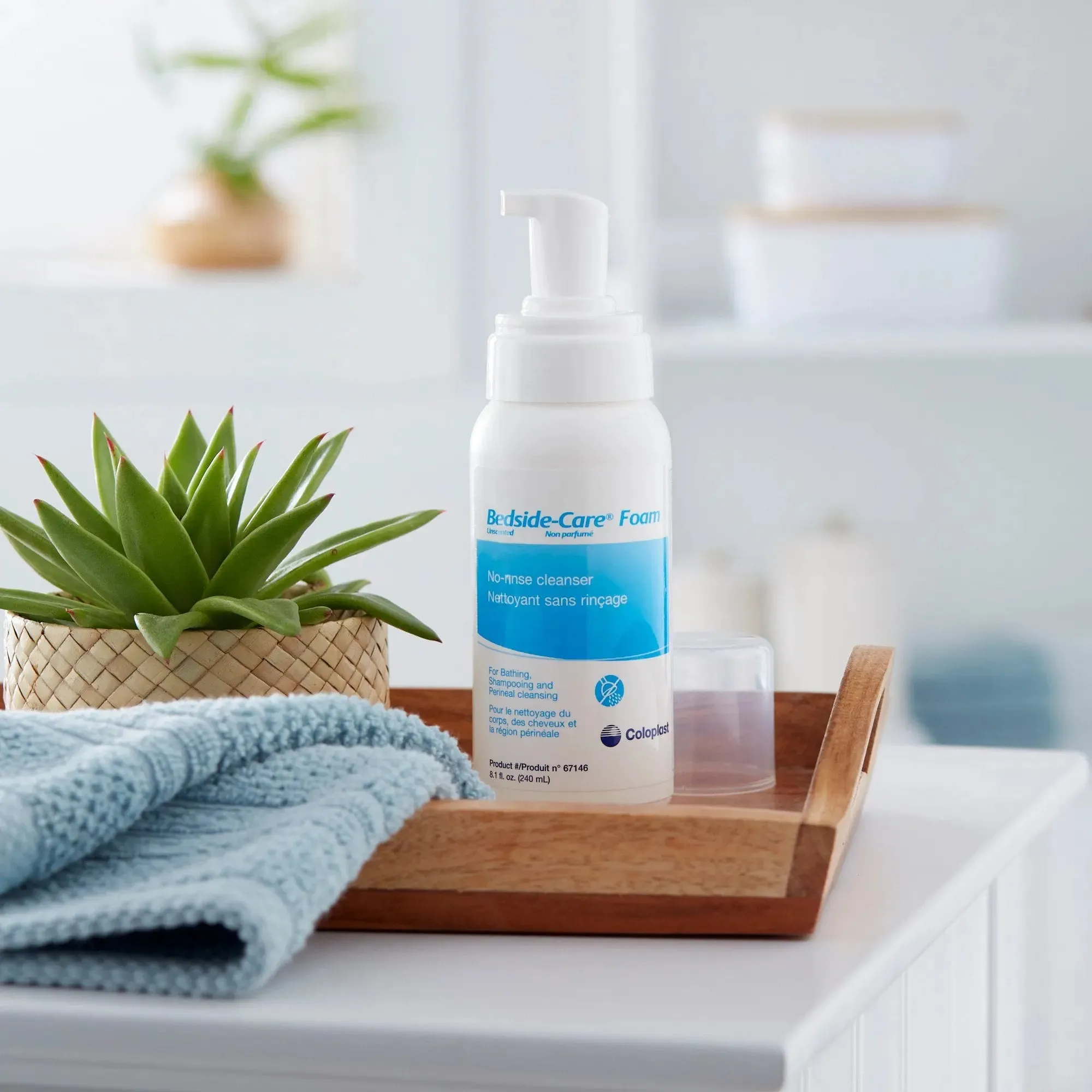 Bedside-Care Rinse-Free Shampoo and Body Wash, 8.1 oz Pump Bottle, Unscented