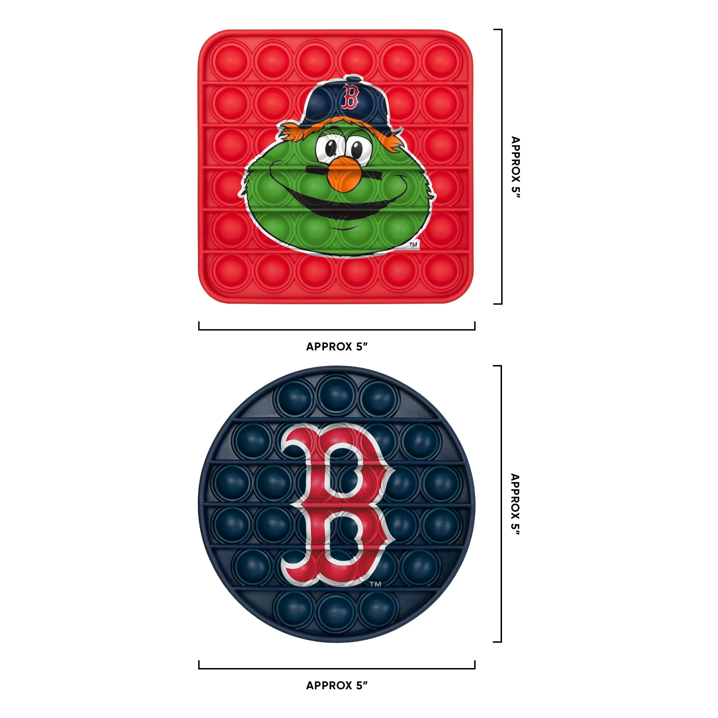 Boston Red Sox MLB 2 Pack Ball & Square Push-Itz Fidget