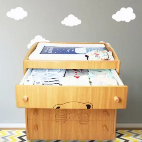Brown Bear Wooden Changing Table for New Born Baby Nursery