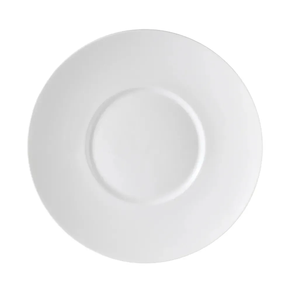 CAC China PS-16 Wide Rim Flat Plate 10" Case of 12 Pcs