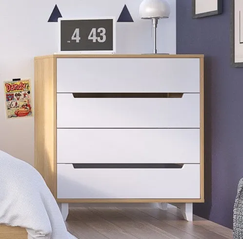 Caspian II 4-Drawer Changer | White & Natural