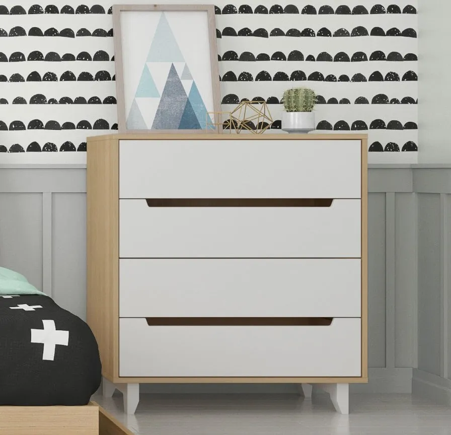 Caspian II 4-Drawer Changer | White & Natural