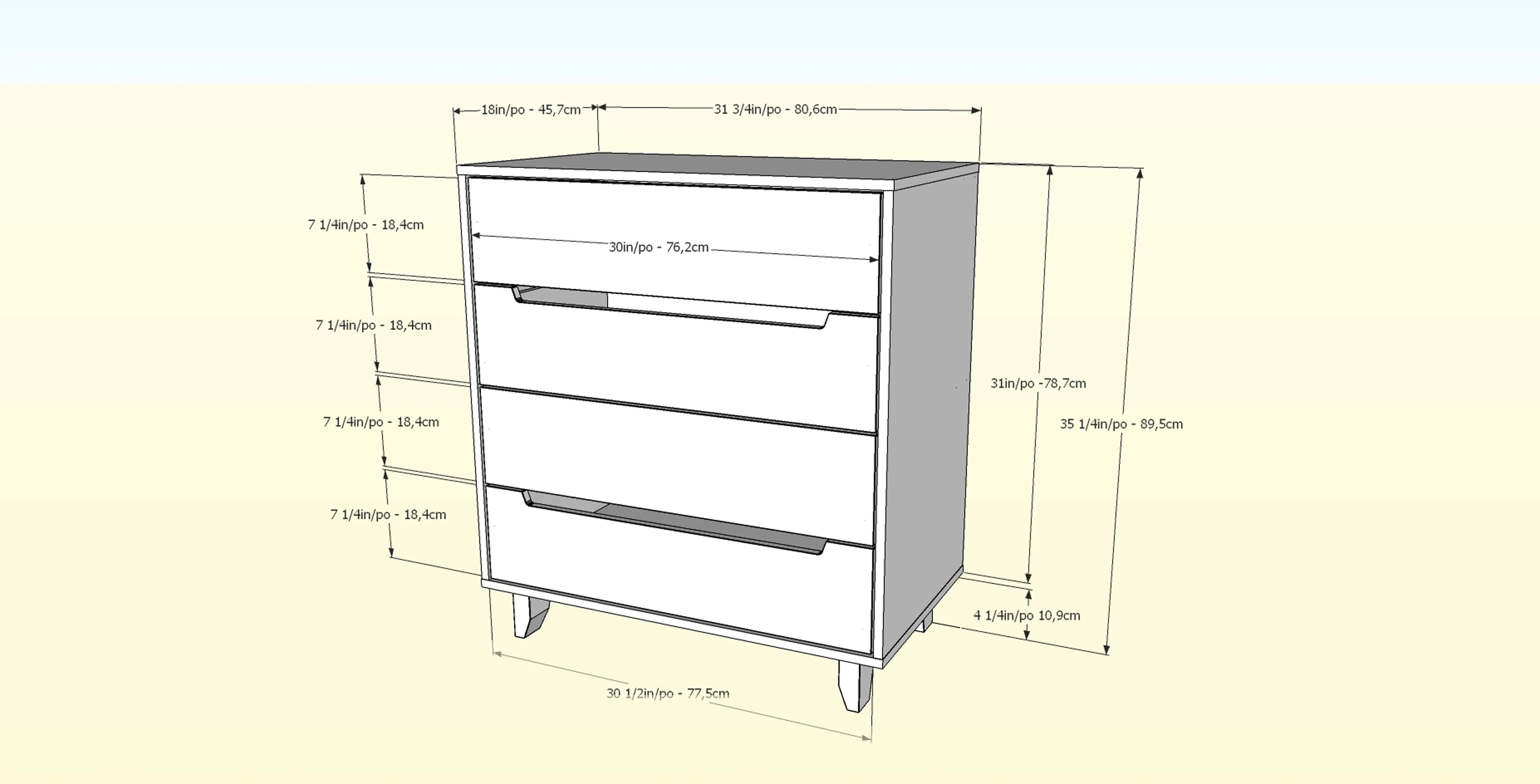 Caspian II 4-Drawer Changer | White & Natural