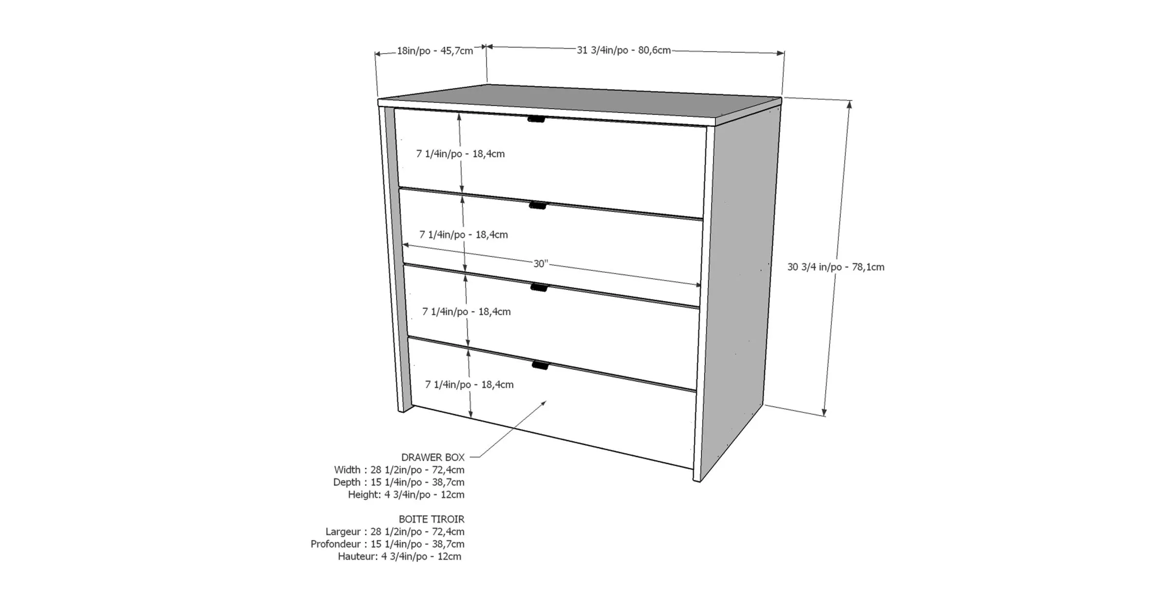 Caspian III 4-Drawer Changer | Walnut   White