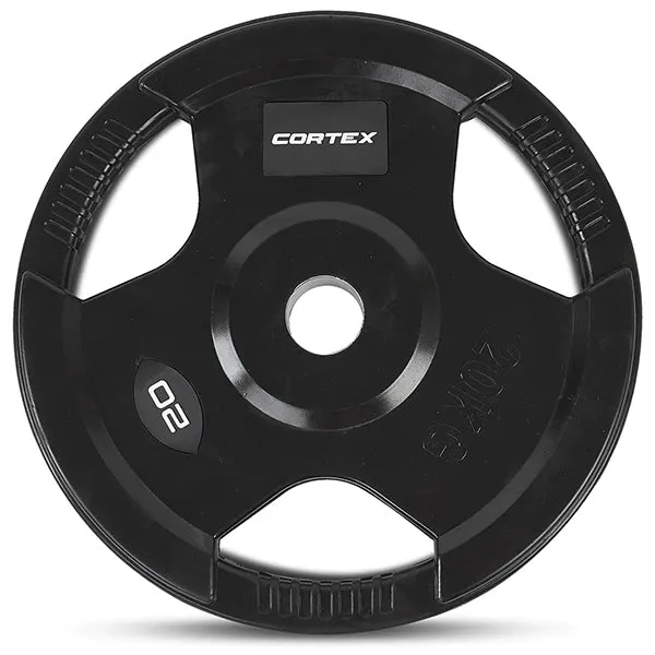 CORTEX 20KG RUBBER COATED 3 GRIP WEIGHT PLATE