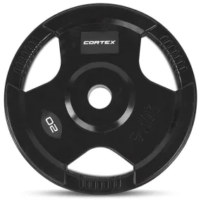 CORTEX 20KG RUBBER COATED 3 GRIP WEIGHT PLATE