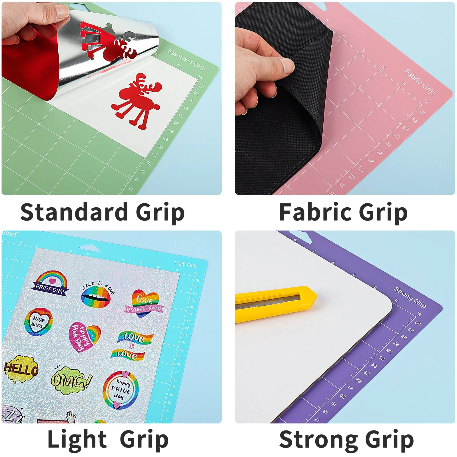 Cutting Mats for Cricut, 8 Mats and scraper, 13"x14"