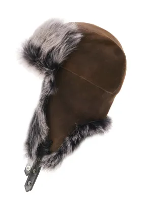 Everest Unisex Shearling Trapper Winter Hat - Khaki