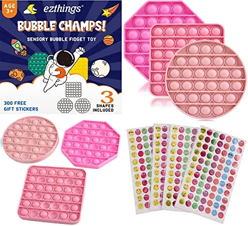 eZthings Heavy Duty Stress Relief Sensory Toy - Push Bubble Fidget Toys for Kids and Adults