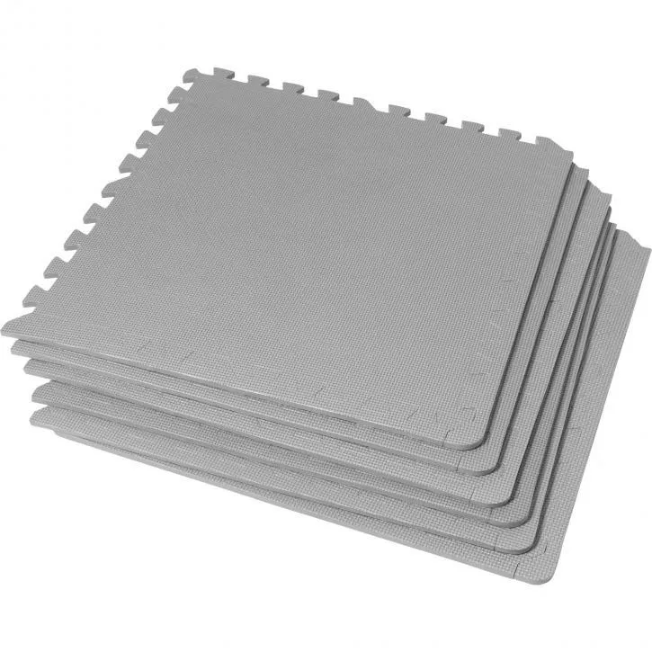 Floor Mat Set - 6 Mats 12 Edges - Grey