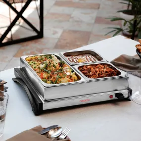 Food Warmer Cum Buffet Server (1 X 2.5L   2 X 1.25L) - FWBS 02 (S)
