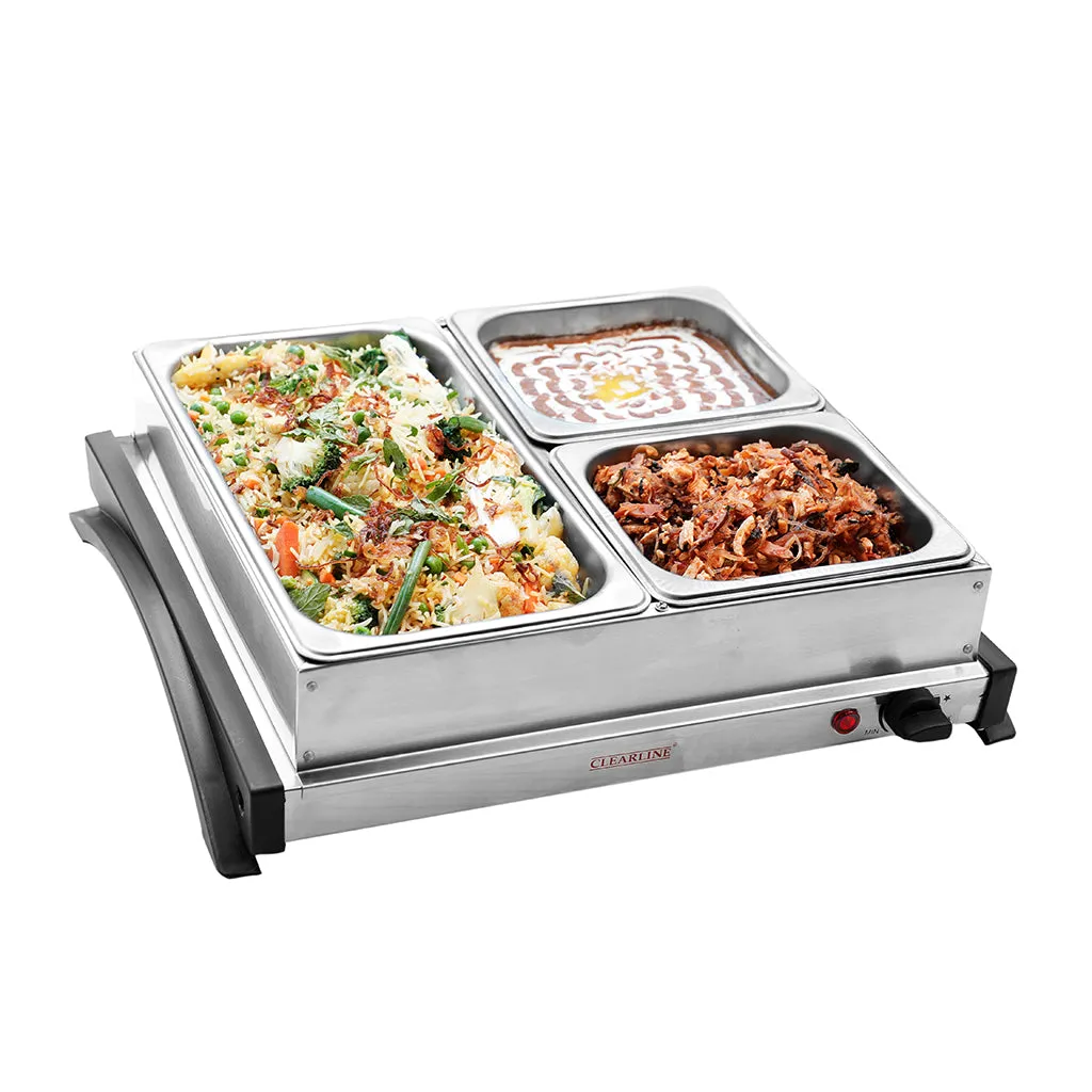 Food Warmer Cum Buffet Server (1 X 2.5L   2 X 1.25L) - FWBS 02 (S)