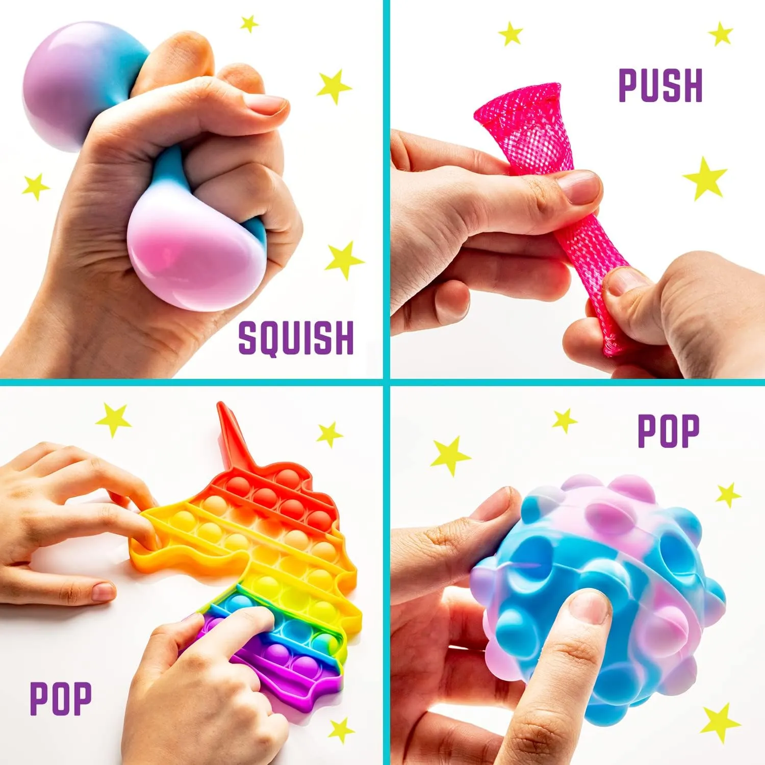 GirlZone Box of 15 Fidgets including Slime