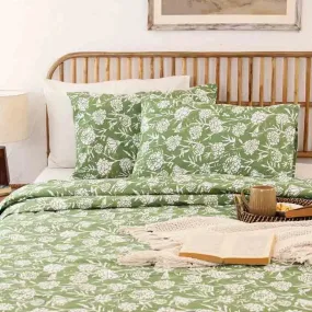 Green Genda Phool Cotton Dohar | Double Size | 90 x 108 Inches