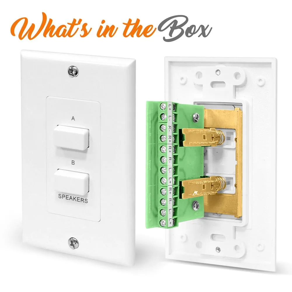 In-Wall Speaker Selector Switch, Wall Plate Speaker Control