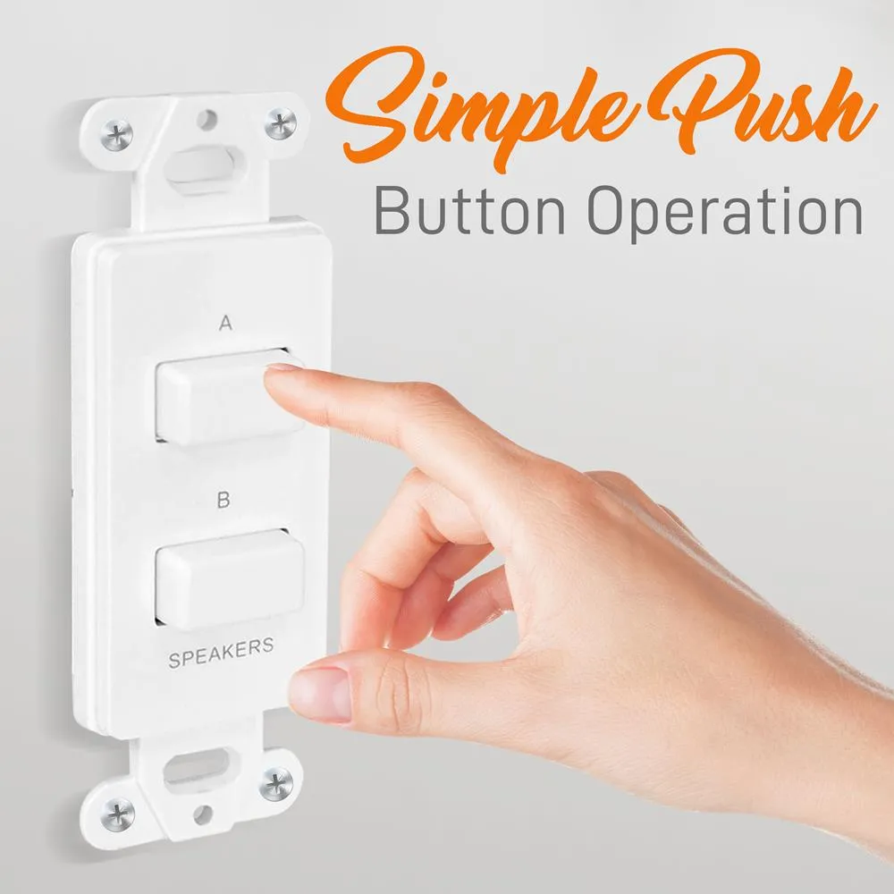 In-Wall Speaker Selector Switch, Wall Plate Speaker Control