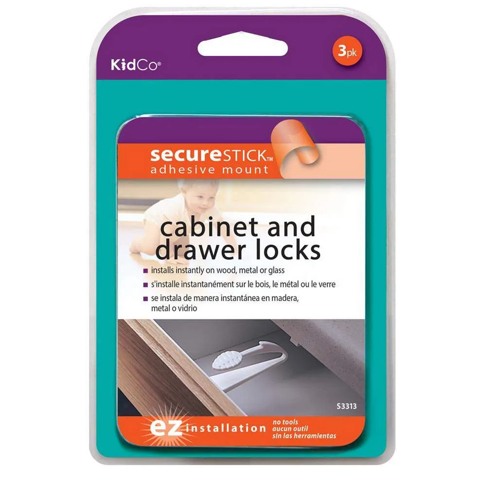 Kidco 3-Pack Adhesive Cabinet and Drawer Locks