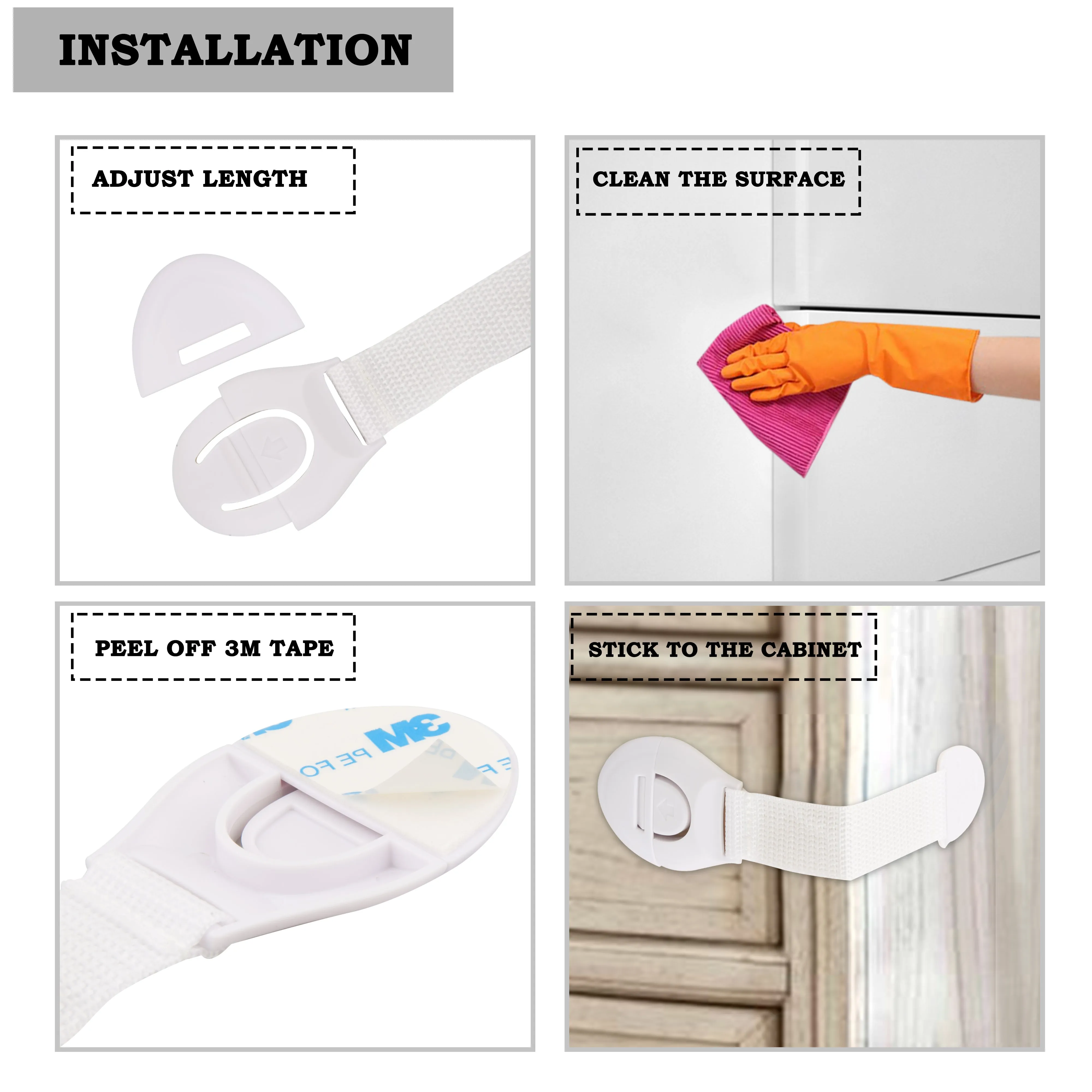 Kiddery Safety Lock | Baby Proofing Locks | Nylon Strap