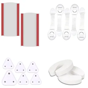 KidDough Baby Safety Kit | 2 Door Hinge Guard & Stopper, 5 Safety Locks, 6 Socket Guards