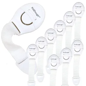 KidDough Furniture Safety Locks for Kids- Pack of 10 White locks