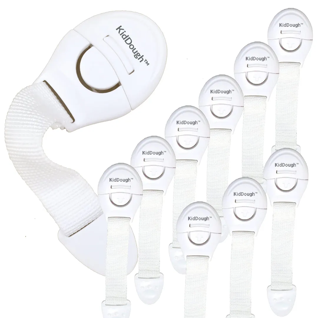 KidDough Furniture Safety Locks for Kids- Pack of 10 White locks