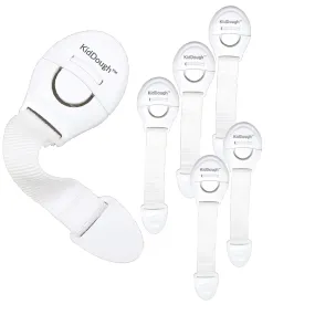 KidDough Furniture Safety Locks for Kids- Pack of 6 White Locks