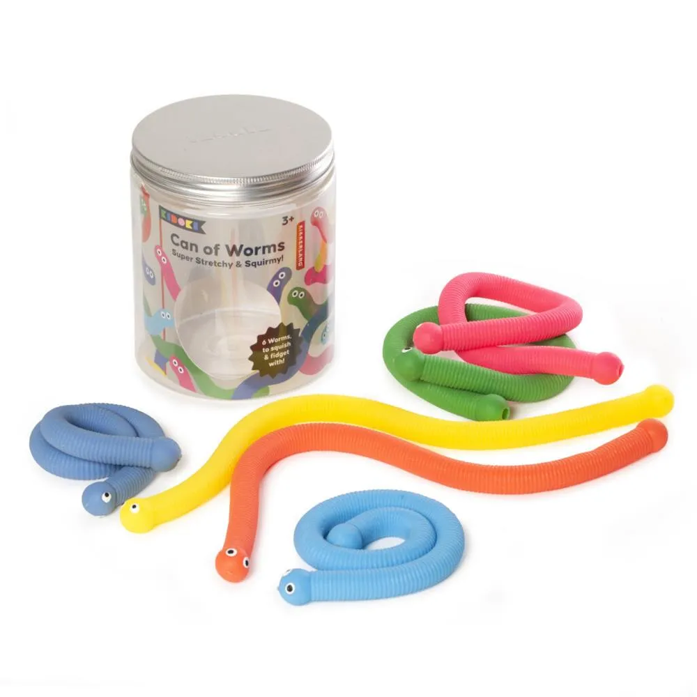 Kikkerland Kidoki Can of Worms Sensory Toy