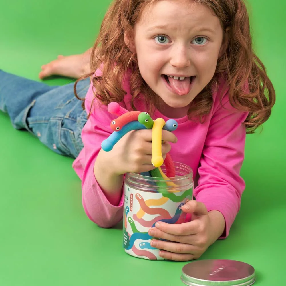 Kikkerland Kidoki Can of Worms Sensory Toy