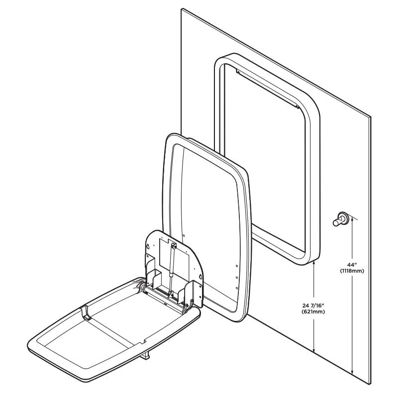 Koala Kare KB311-SSWM Vertical Stainless Steel Surface-Mounted Baby Changing Station