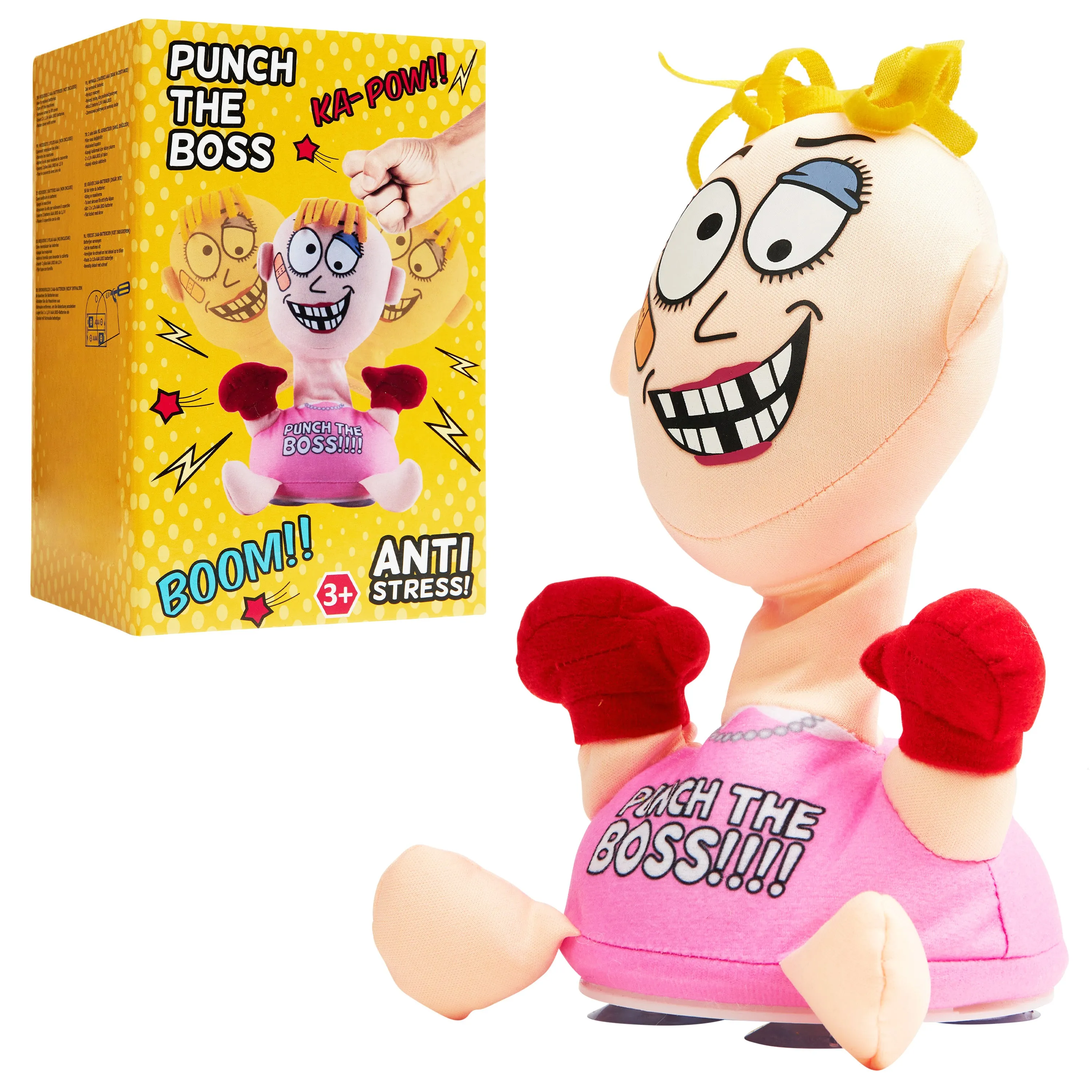 KreativeKraft Stress Relief Toys for Adults - Punch The Boss - Pink